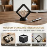 Floating Display Frame,for Jewelry & Coin Storage,Transparent Suspension Storage Box for Collector Daily Small Item Showcase & Gift Packaging, Black - Image 4