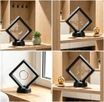 Floating Display Frame,for Jewelry & Coin Storage,Transparent Suspension Storage Box for Collector Daily Small Item Showcase & Gift Packaging, Black - Image 8