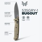 Benchmade Bugout EDC Knife, S30V Steel Blade (535GRY-1) | Ranger Green Grivory handle, Drop-Point blade - Image 3