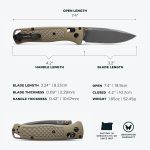 Benchmade Bugout EDC Knife, S30V Steel Blade (535GRY-1) | Ranger Green Grivory handle, Drop-Point blade - Image 6