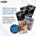 BCW Current Comic Bags (200 Pack) – Acid-Free BCW Comic Book Bags for Modern Comics | Crystal Clear Comic Book Sleeve Protection | 6 7/8 x 10 1/2 - Image 4