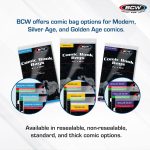 BCW Current Comic Bags (200 Pack) – Acid-Free BCW Comic Book Bags for Modern Comics | Crystal Clear Comic Book Sleeve Protection | 6 7/8 x 10 1/2 - Image 6