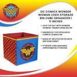 DC Comics Wonder Woman Logo 11-Inch Storage Bin Cube Organizers| Fabric Basket Container, Cubby Cube Closet Organizer | Comic Book Superhero Toys, Gifts And Collectibles - Image 8