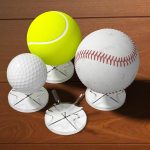 Cosmos 4 Pcs Sport Ball Stand Holder Baseball Display Stand Golf Ball Holder Tennis Ball Desk Rack for Baseball Tennis Ball Golf Ball Small Sphere Stone Egg Stand, Non-Slip Bottom - Image 6