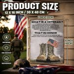 Military Decor What Is A Veteran Metal Signs Army Decor Veteran Sign Military Decorations Army Stickers for Home Office Club Bar Man Cave 16x12 Inch - Image 3
