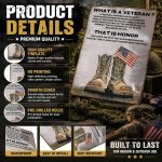 Military Decor What Is A Veteran Metal Signs Army Decor Veteran Sign Military Decorations Army Stickers for Home Office Club Bar Man Cave 16x12 Inch - Image 4