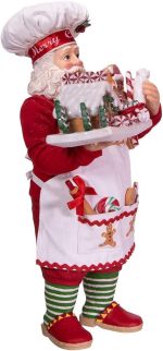Kurt S. Adler 10.5-Inch Fabriché Gingerbread Chef Santa - Image 3