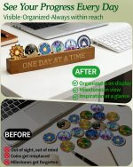 Bamboo Sobriety Coin Holder Display, Holds up to 6 AA Chips | AA Coin Holder Display, Natural Bamboo, Fade-Resistant Finish, No Assembly Required, AA Chip Organizer, Sobriety Gifts - Image 6