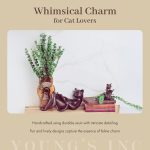 Young's Inc Cat Figurine - Cute Cat Statue - Whimsical Cat Decor for Cat Lovers, Collectibles and Meditation Decor - Cat with Eye Glasses - 4'' L X 3'' W X 5'' H - Image 3