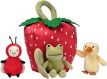 Lambs & Ivy Strawberry Plush Interactive Play Set with Stuffed Animal Toys | Developmental Soft Baby/Toddler Playset Strengthens Fine Motor Skills & Object Permanence - Birth + - Image 6