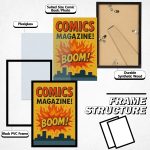 4 Pack Comic Book Frame Display up to 6 3/4 x 10 1/4 Comic Book for Wall and Tabletop Display, Comic Book Display Frame with Shatter Resistant Plexiglass for Comics Set of 4, Black - Image 4