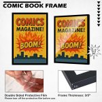 4 Pack Comic Book Frame Display up to 6 3/4 x 10 1/4 Comic Book for Wall and Tabletop Display, Comic Book Display Frame with Shatter Resistant Plexiglass for Comics Set of 4, Black - Image 5