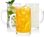 Yesland 6 Pack Beer Mugs with Handle, 20 oz Freezer Safe Glass Steins, Heavy Duty Large Beer Glasses for Bar, Party, Home Use, Clear - Image 6