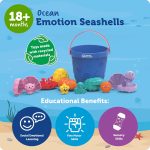 Learning Resources Ocean Emotions Seashells | Sea Animals and Bucket, Sand Toys for Sandbox, Kids Beach Toys, Summer Sensory Bin Toy, Outdoor Water Toddler Toy - Image 7