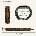 VAYOBOO Paracord Bracelet - Tactical Survival Bracelet for Men with Bronze USA Flag - 3 Adjustable Sizes - Green Camo, L - Image 4