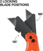 Klein Tools 44306 FLICKBLADE 2-in-1 Folding Utility Knife and Scraper with Built-In Blade Storage, Dual Locking Positions, Includes 3 Triple-Ground Carbon Steel Blades - Image 4
