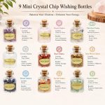 SUNYIK 9 Mini Gemstone Bottles Chip Crystal Healing Tumbled Gem Reiki Wicca Stones Set - Image 3