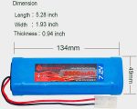 7.2V RC Battery Pack(1 Pack) 3800mAh High Capacity 6-Cell NiMH Flat Battery Pack w/Standard Tamiya Connector+7.2V Smart Charger(1 PCS) - Image 3