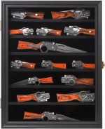 Jinchuan Knife Display Case Pocket Knife Shadow Box Wall Cabinet Black | Pocket Knife Display Stand, Military Folding Knife, Uv Protection Acrylic, Lockable - Image 3