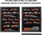 Jinchuan Knife Display Case Pocket Knife Shadow Box Wall Cabinet Black | Pocket Knife Display Stand, Military Folding Knife, Uv Protection Acrylic, Lockable - Image 5