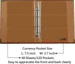 Currency Paper Money Collection Album Book for Collectors | 120 pockets/40 sheets big capacity, high transparency thickened page, elegant & Simple, excellent protection + easy to use - Image 3