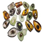 18 pcs Insect Amber Fossils, BOSOIRSOU Fossil Pendants, Different Insect Specimen, Bug Preserved in Resin, Educational and Scientific Amber Collections - Random Patterns - Image 2