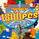1800 Pieces Building Bricks Set,Building Bulks Blocks with 1 Packs 24x24 Studs Sticky Plates,205 Pcs Flowers and Tree Set, 14 Colors 18 Random Bulk Shapes, Creative Toy Gift for Boys Girls - Image 2