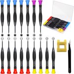 18PCS Mini Precision Screwdriver Set With Case, Lengnoyp Magnetic Small Flathead Phillips Pentalobe Torx Star Screwdriver Set Kit and Tweezers for Repairing Computer Eyeglass Phone Watch - Image 2
