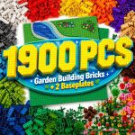 1900 Pieces Building Bricks Classic Bulk Garden Blocks Set | Large Garden Building Blocks Set with 2 Packs Baseplate, Compatible with All Major Bricks, Gfits for Kid - 26 Shape/16 Color - Image 2