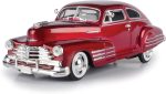 1948 Chevy Aerosedan Fleetline, Red - Motormax Premium American 73266-1/24 Scale Diecast Model Car, Unisex-Children - Image 2
