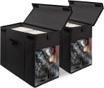 2 Pack Comic Book Storage Box with Lid for Modern Age, Collapsible Magazine Organizer with Clear Window, Heavy Duty Case Container Holder, Black - Image 2
