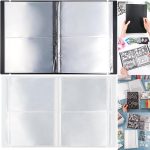 2 Pack Large Sticker Photo Storage Album, Stamp & Cutting Dies Storage Book Organizer Folder for Cards Storage DIY Scrapbooking Card Making Supplies 20 Pages 80 Pockets / Pack ( Clear + Black) - Image 2