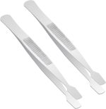 2 Pcs Stamp Tweezers Stainless Steel Stamp Collecting Supplies Philately Stamps Collector Tools Flat Wide Tip Precision Tweezers for Stamps, Documents, Photo Development - Image 2