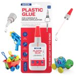 (2-in-1) Super Glue for Plastic with Brush Applicator & Nozzle - Fast Setting Plastic Glue Heavy Duty for Solid Bonds, DIY & More, Crystal Clear & No Stain Glue - Image 2