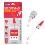(2-in-1) Super Glue with Brush Applicator & Nozzle, Mess Free Superglue Brush, Instant Never Dries, 3000 CPS Ca Glue, No Stain Clear Glue, Super Glue for Plastic, Rubber & More - Image 2