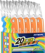 20 Pack Box Cutter, Folding Utility Knife Set with 20 Extra Blades | Razor knife set cuts cartons, cardboard and carpet, Cardboard cutter suits bulk packing, shipping and warehouse projects - Image 2