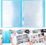 20 Pages / 80 Pockets Stamps and Dies Storage Album Book Organizer Folder Plastic Large Sticker Photo Storage Bags for Cutting Dies Stencil Stamp Crafts DIY Scrapbooking 7x5.1inch/Pocket (Blue) - Image 2