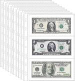 20 Sheets 120 Pockets Currency Sleeves Paper Money Collection Supplies Page | Currency Collecting Page with 11 Hole Coin Binder Sleeves for Coupon, Bills and Banknotes, Currency Collection Album - Image 2