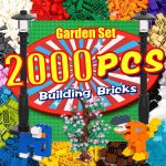 2000 Pieces Building Bricks, Building Bulks Blocks with 1 Packs 24x24 Studs Sticky Plates,400PCS Flowers and Tree/Grassland, Creative Toy Blocks Compatible with All Major Brands 14 Shape/18 Color - Image 2