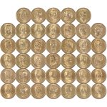 2007-2020 Presidential Dollar 40 Coin Complete Design Set Uncirculated | Collectible 40-Coin Set: Presidential Dollar, 2007-2020, Manganese-Brass, Uncirculated - Image 2