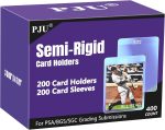 200ct Semi Rigid Card Holders & 200ct Card Sleeves for PSA, SGC, BGS, CSG Graded Card Submissions, Semi Rigid Baseball Cards Sleeves Protectors, PSA Graded Trading Cards Sleeve - Image 2