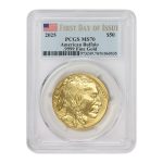 2025 W 1 oz American Gold Buffalo MS-70 First Day of Issue $50 PCGS MS70 - Image 2