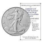 2026 U.S. Silver Eagle 1 oz Brilliant Uncirculated with our Smyrnacoin Certificate of Authenticity Dollar Uncirculated US Mint - Image 2