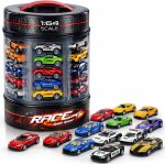 25 Piece Diecast Cars Pack Toy Playset in Storage Carrying Tub - 1:64 Scale Metal Alloy Die-cast Vehicles Collection for Kids - Image 2
