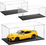 3 PCS Acrylic Model Car Display Case 1: 24 Scale Clear Display Boxes with Plastic Base Diecast Model Car Showcase & Storage Organizer for Vehicle Toy Collectibles Memorabilia - Image 2