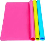 3 Pcs Silicone Mats Sheets Silicone Mats for Crafts Resin Jewelry Molds | 15.7" x 11.8" Silicone Playdoh Nail Art Mat Placemat (Blue & Rose Red & Green), Non-Stick, Heat Resistant - Image 2