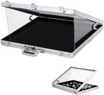 34"x22" Card Show Display Case,Portable Aluminum Trading Card Display Case | Clear Acrylic Card Box with Locks Suitable for Sports Card/TCG/Jewelry Collection(Silver) - Image 2
