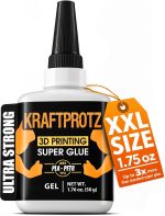 3D Printing Super Glue Gel 1.75 oz - PLA ABS PETG TPU Instant Adhesive | non drip, gap filling, no run adhesive, CA glue, vertical bonds, clear, waterproof, heat resistant, anti-clog cap, PLA, ABS - Image 2