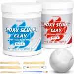 4 lb White Epoxy Putty Sculpt Clay, 2 Part Self Hardening Modeling Clay | Two-Part Epoxy Sculpting Clay That Self Hardens for Modeling, Sculpting and Repairing Metal, Wood, Ceramic, Tile and Plastic. - Image 2