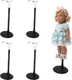 4PCS Doll Stand Compatible with American Girl Accessories,Fit 15, 16, 17, 18, 19, 20, and 21 inch Dolls, Waist 2" - 4",Black - Image 2